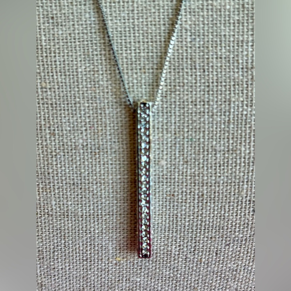 Bar Pendant Necklace - Silver plated chain - Picture 14 of 16